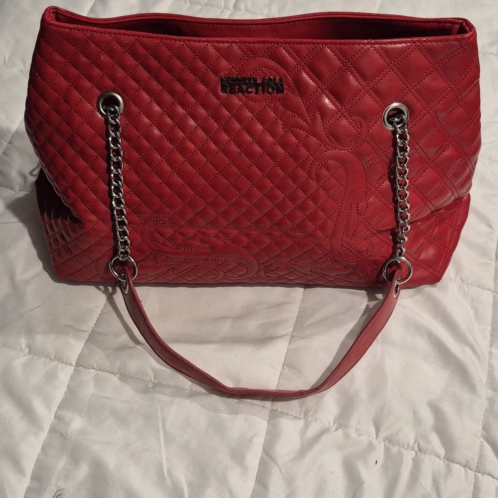 Kenneth Cole Red Quilted Shoulder Bag
